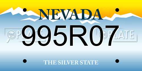 995R07 Nevada License Plate