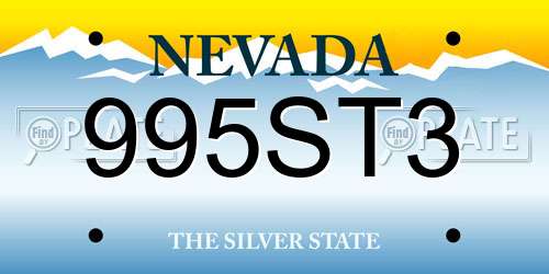 995ST3 Nevada License Plate