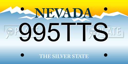 995TTS Nevada License Plate