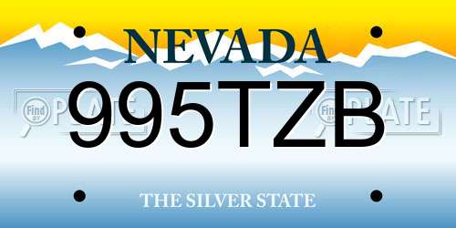 995TZB Nevada License Plate