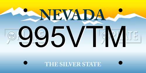995VTM Nevada License Plate