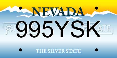 995YSK Nevada License Plate