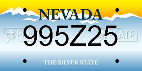 995Z25 Nevada License Plate