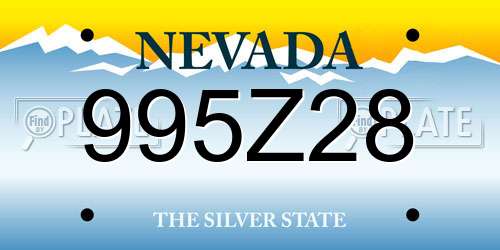 995Z28 Nevada License Plate