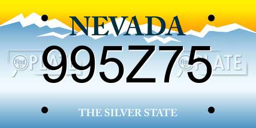 995Z75 Nevada License Plate