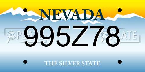 995Z78 Nevada License Plate