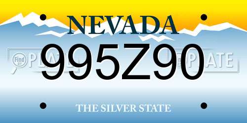 995Z90 Nevada License Plate