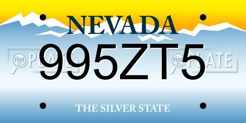 995ZT5 Nevada License Plate
