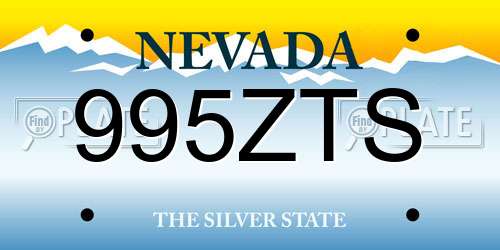 995ZTS Nevada License Plate