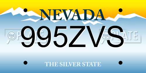 995ZVS Nevada License Plate