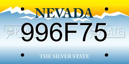 996F75 Nevada License Plate