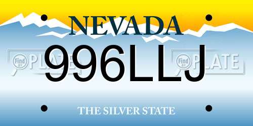 996LLJ Nevada License Plate
