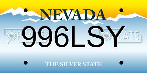 996LSY Nevada License Plate