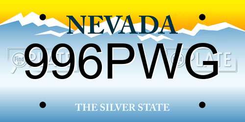 996PWG Nevada License Plate