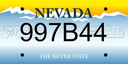 997B44 Nevada License Plate
