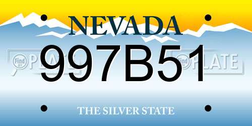 997B51 Nevada License Plate