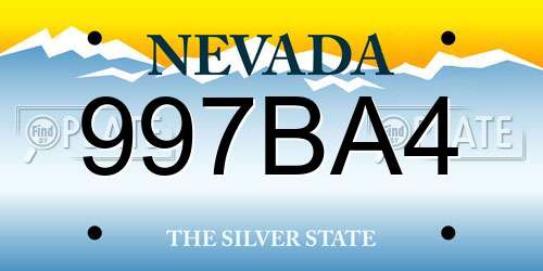 997BA4 Nevada License Plate