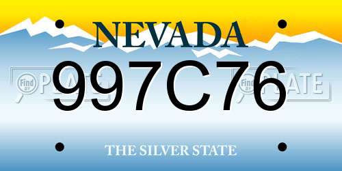 997C76 Nevada License Plate