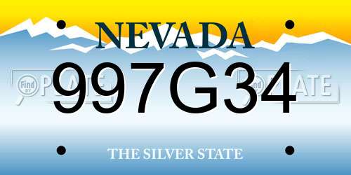 997G34 Nevada License Plate