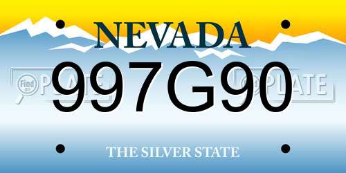 997G90 Nevada License Plate