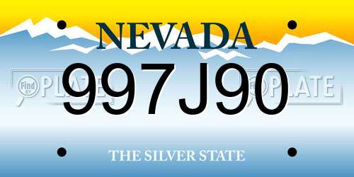 997J90 Nevada License Plate