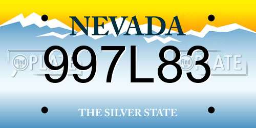 997L83 Nevada License Plate