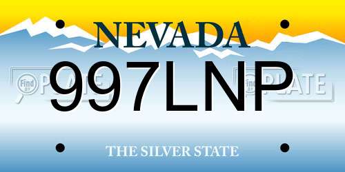 997LNP Nevada License Plate