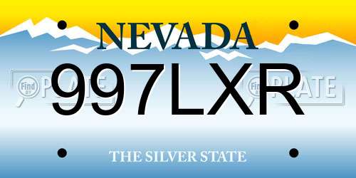 997LXR Nevada License Plate