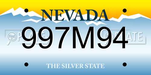 997M94 Nevada License Plate