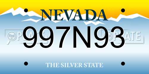 997N93 Nevada License Plate