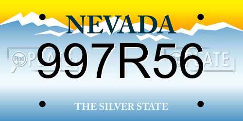 997R56 Nevada License Plate