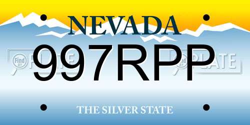 997RPP Nevada License Plate