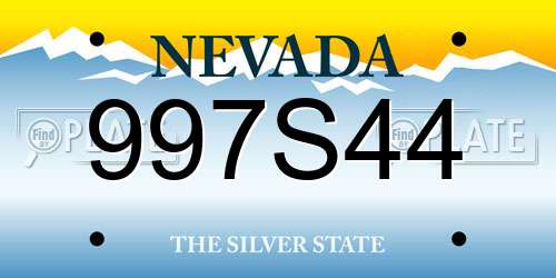 997S44 Nevada License Plate