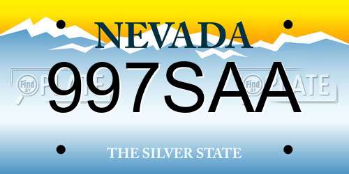 997SAA Nevada License Plate
