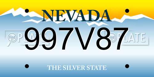 997V87 Nevada License Plate