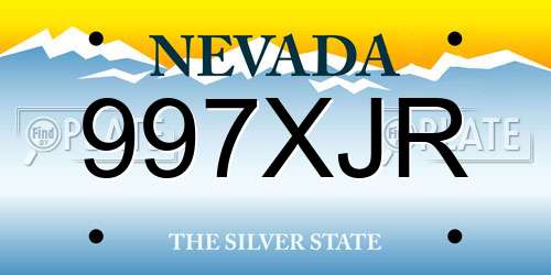 997XJR Nevada License Plate
