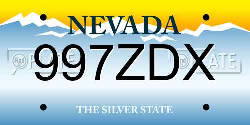 997ZDX Nevada License Plate