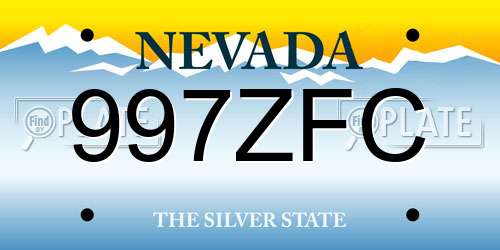 997ZFC Nevada License Plate