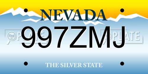 997ZMJ Nevada License Plate