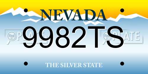 9982TS Nevada License Plate