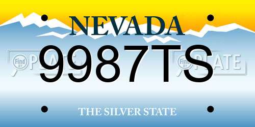 9987TS Nevada License Plate
