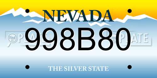 998B80 Nevada License Plate
