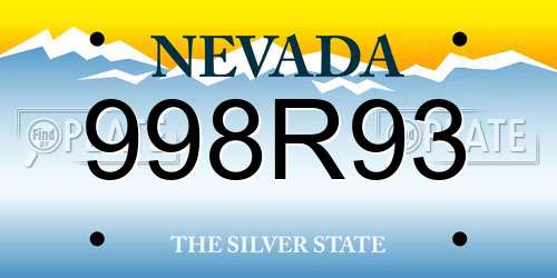 998R93 Nevada License Plate
