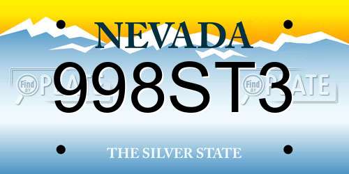 998ST3 Nevada License Plate