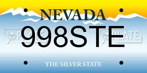 998STE Nevada License Plate