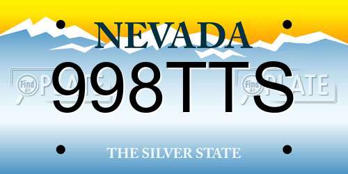 998TTS Nevada License Plate