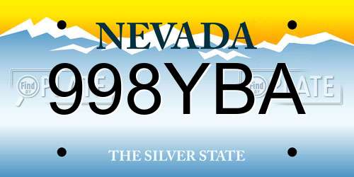 998YBA Nevada License Plate