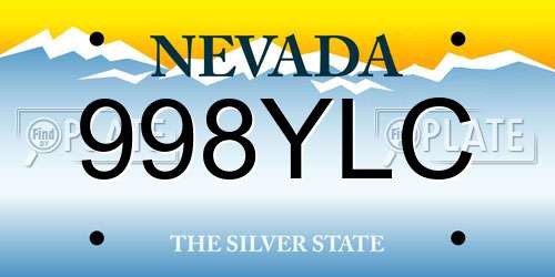 998YLC Nevada License Plate