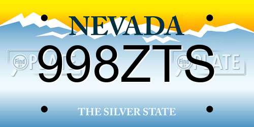 998ZTS Nevada License Plate