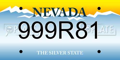 999R81 Nevada License Plate